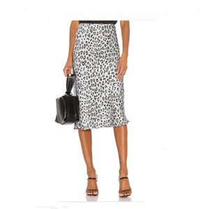 Bardot Silver Leopard Print Skirt